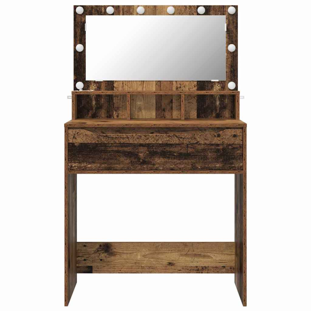 Produktbild för Sängrum Smyckesbord med låda Gammalt trä 80 x 39,6 x 135 cm