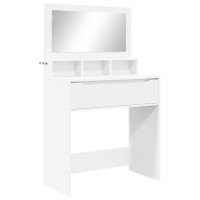 Produktbild för Sängrum Smyckesbord Vit 80 x 39,6 x 135 cm Konstruerat trä