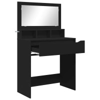 Produktbild för Sängrum Smyckesbord Svart 80 x 39,6 x 135 cm Konstruerat trä