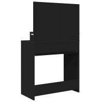 Produktbild för Sängrum Smyckesbord Svart 80 x 39,6 x 135 cm Konstruerat trä