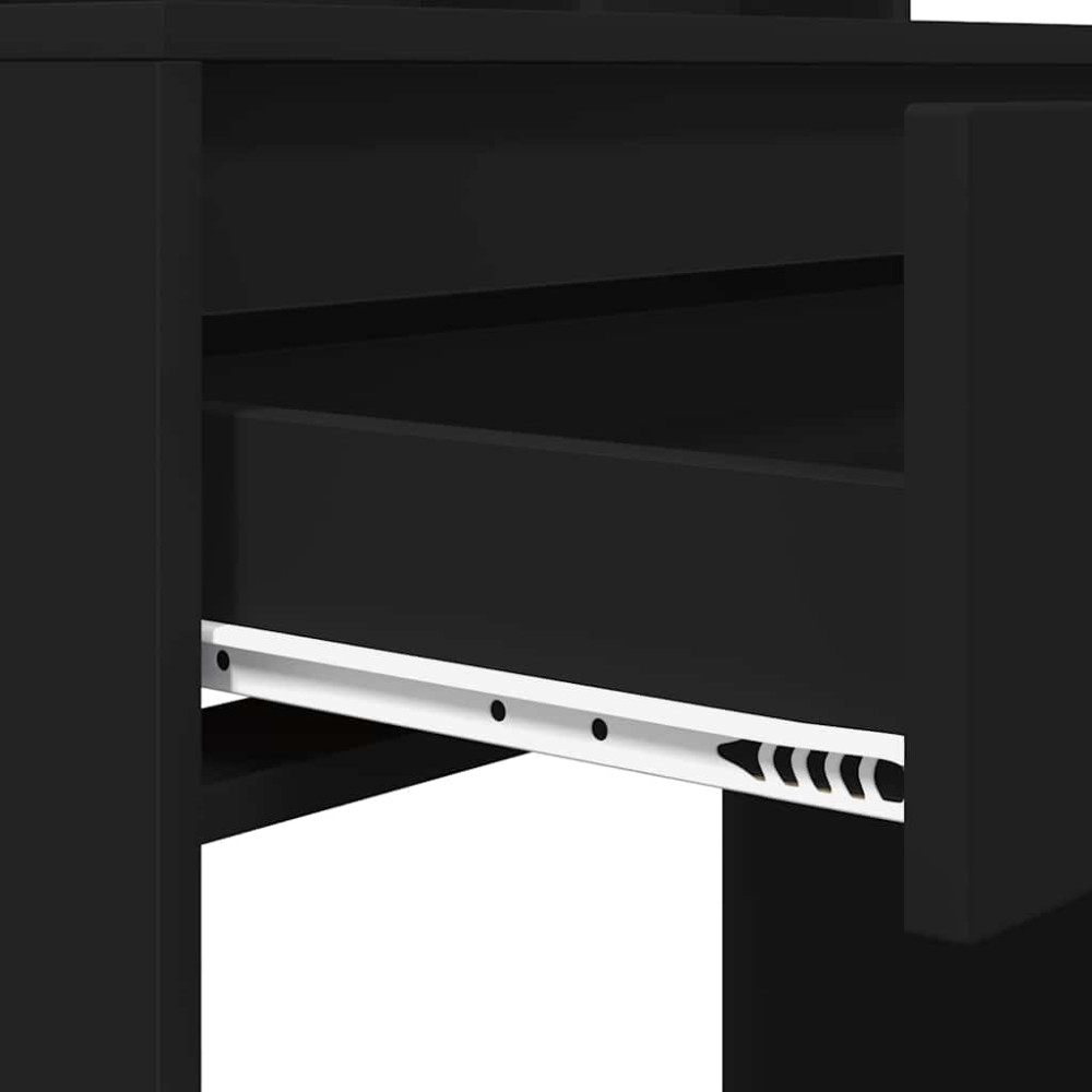 Produktbild för Sängrum Smyckesbord Svart 80 x 39,6 x 135 cm Konstruerat trä