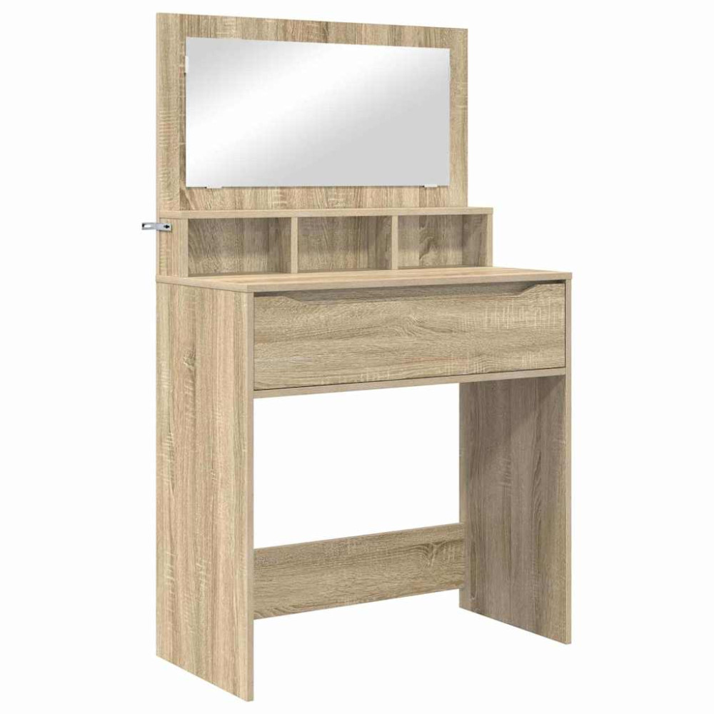 Produktbild för Sängrum Smyckesbord med låda Sonoma-ek 80 x 39,6 x 135 cm