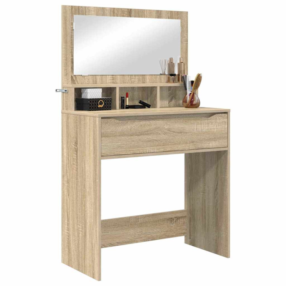Produktbild för Sängrum Smyckesbord med låda Sonoma-ek 80 x 39,6 x 135 cm