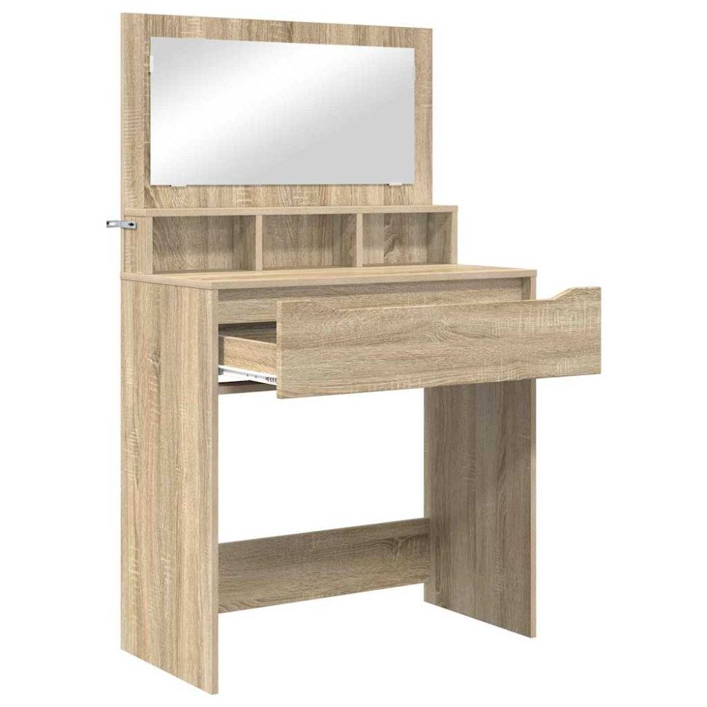 Produktbild för Sängrum Smyckesbord med låda Sonoma-ek 80 x 39,6 x 135 cm