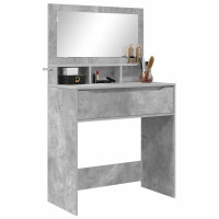 Produktbild för Sängrum Smyckesbord med låda Betonggrå 80 x 39,6 x 135 cm