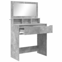 Produktbild för Sängrum Smyckesbord med låda Betonggrå 80 x 39,6 x 135 cm
