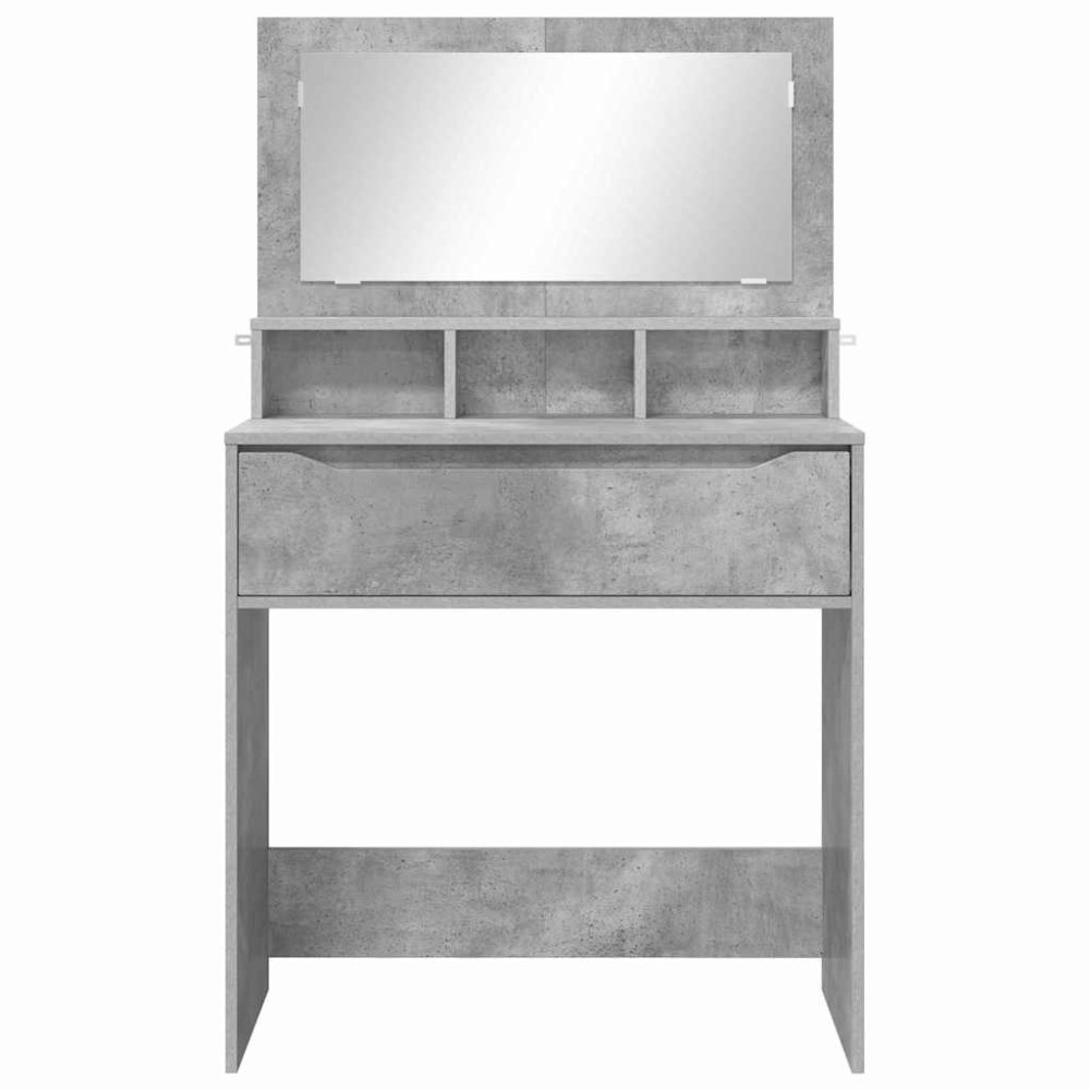 Produktbild för Sängrum Smyckesbord med låda Betonggrå 80 x 39,6 x 135 cm