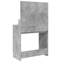 Produktbild för Sängrum Smyckesbord med låda Betonggrå 80 x 39,6 x 135 cm