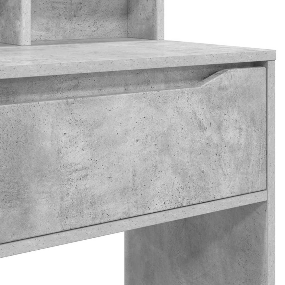 Produktbild för Sängrum Smyckesbord med låda Betonggrå 80 x 39,6 x 135 cm