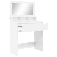 Produktbild för Sängrum Smyckesbord med låda Högblanka vita 80 x 39,6 x 135 cm