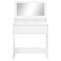Produktbild för Sängrum Smyckesbord med låda Högblanka vita 80 x 39,6 x 135 cm