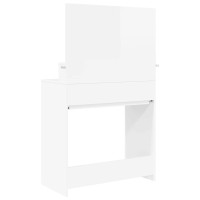 Produktbild för Sängrum Smyckesbord med låda Högblanka vita 80 x 39,6 x 135 cm