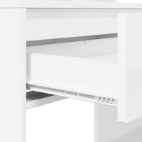 Produktbild för Sängrum Smyckesbord med låda Högblanka vita 80 x 39,6 x 135 cm