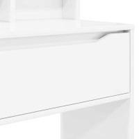 Produktbild för Sängrum Smyckesbord med låda Högblanka vita 80 x 39,6 x 135 cm