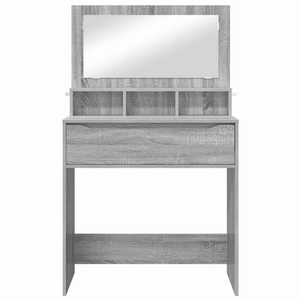 Produktbild för Sängrum Smyckesbord med låda Grå Sonoma 80 x 39,6 x 135 cm