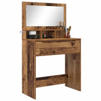 Produktbild för Sängrum Smyckesbord med låda Gammalt trä 80 x 39,6 x 135 cm