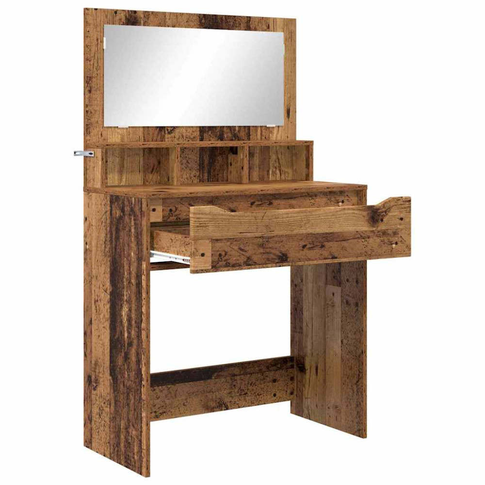 Produktbild för Sängrum Smyckesbord med låda Gammalt trä 80 x 39,6 x 135 cm