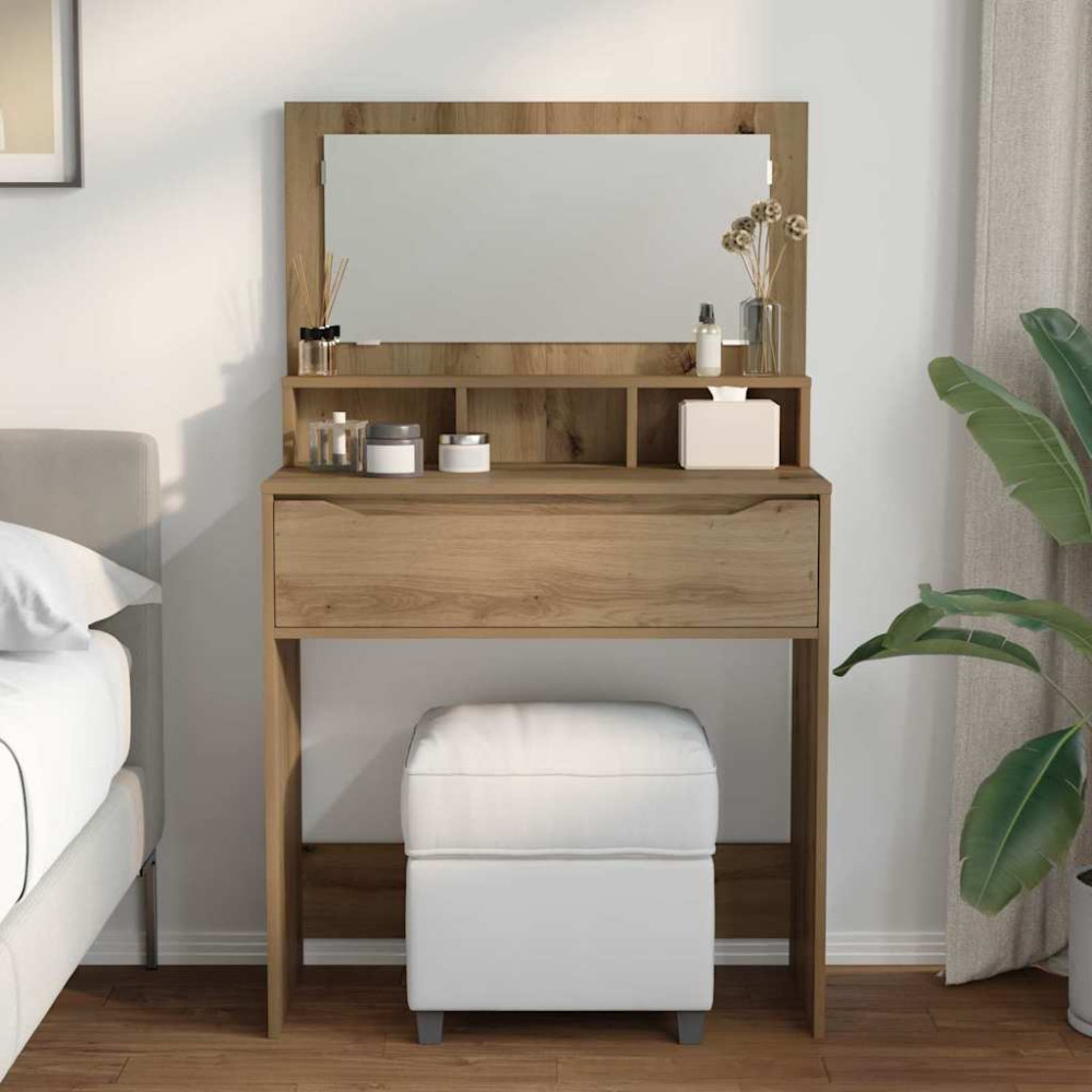 Produktbild för Sängrum Smyckesbord med låda Artisan Ek 80 x 39,6 x 135 cm
