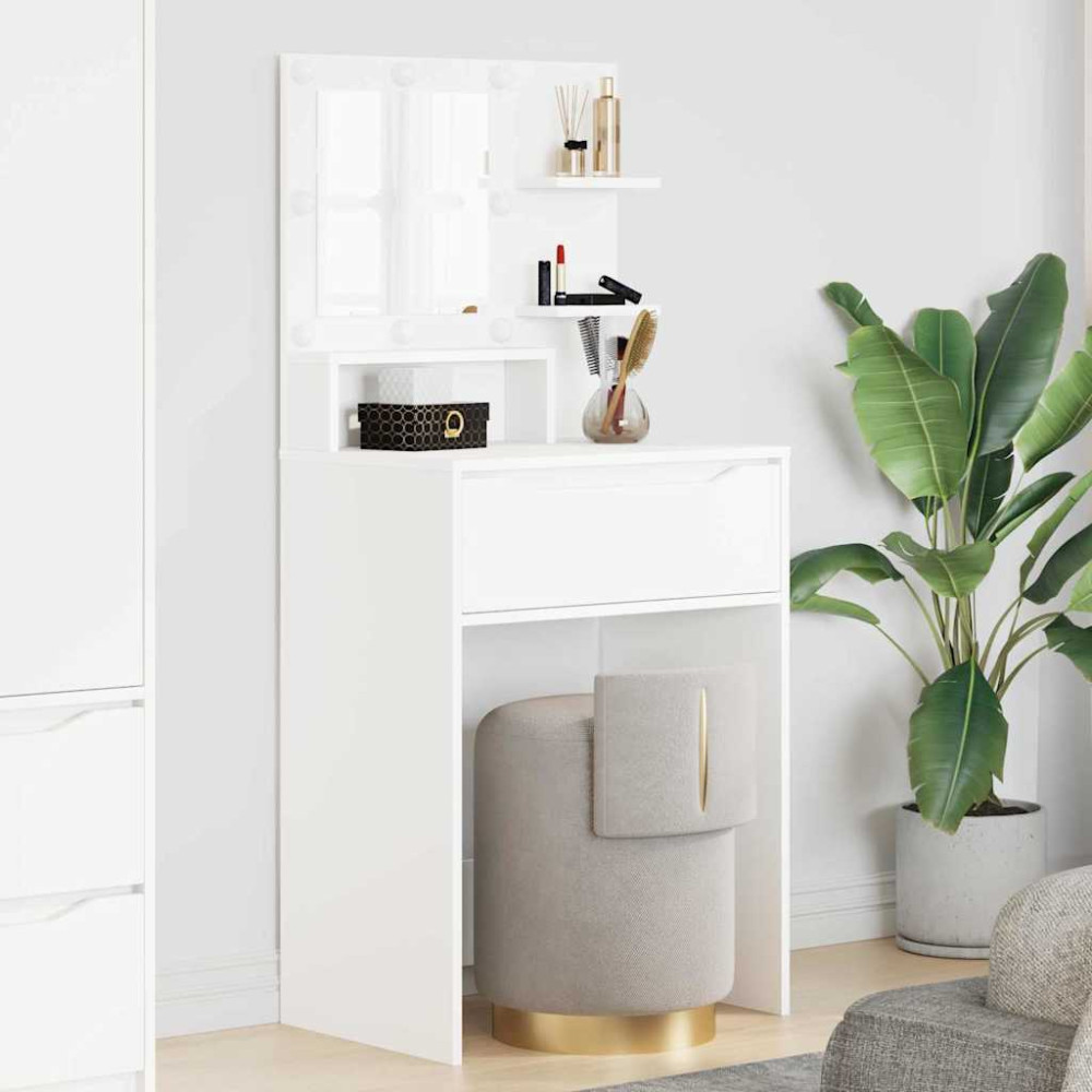 Produktbild för Sängrum Smyckesbord Vit 80 x 39,6 x 135 cm Konstruerat trä