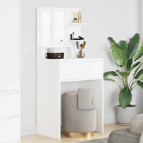 vidaXL Sängrum Smyckesbord Vit 80 x 39,6 x 135 cm Konstruerat trä