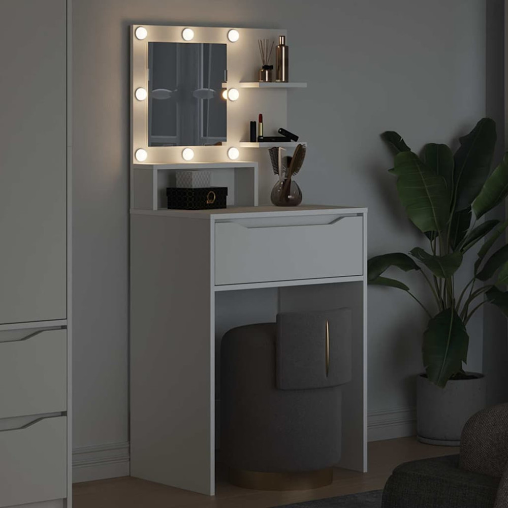 Produktbild för Sängrum Smyckesbord Vit 80 x 39,6 x 135 cm Konstruerat trä