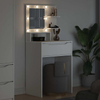 Produktbild för Sängrum Smyckesbord Vit 80 x 39,6 x 135 cm Konstruerat trä