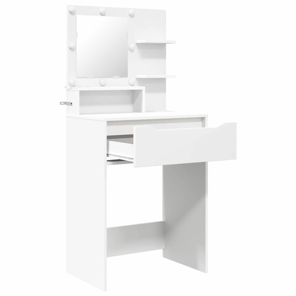 Produktbild för Sängrum Smyckesbord Vit 80 x 39,6 x 135 cm Konstruerat trä