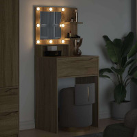 Produktbild för Sängrum Smyckesbord med låda Sonoma-ek 80 x 39,6 x 135 cm