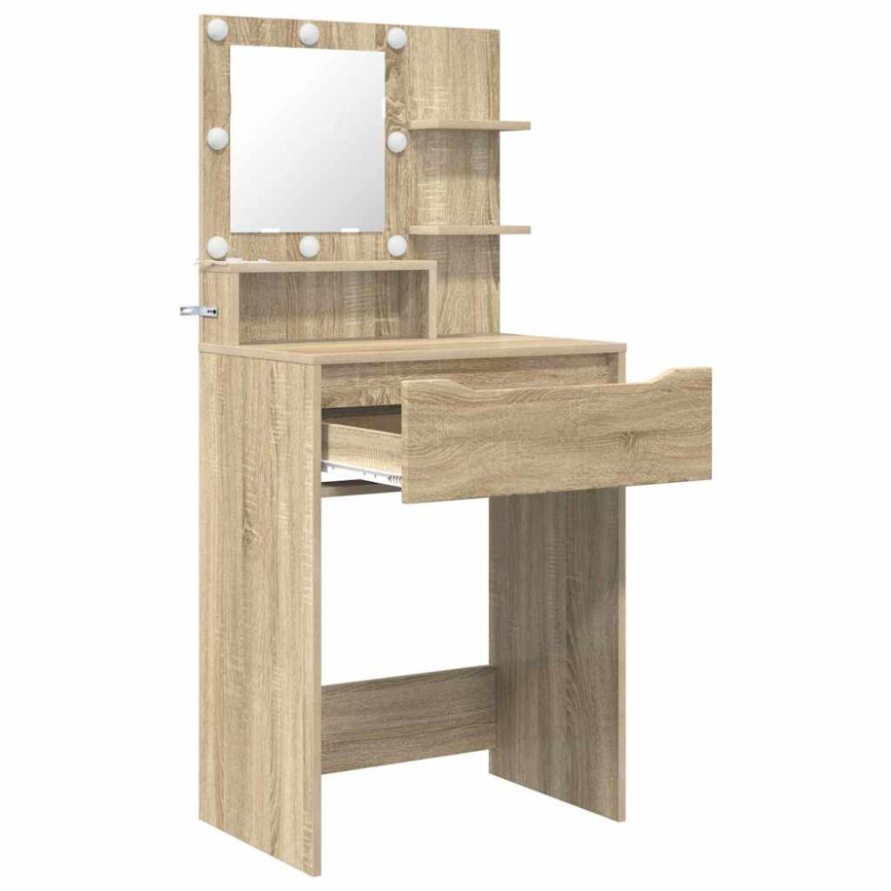 Produktbild för Sängrum Smyckesbord med låda Sonoma-ek 80 x 39,6 x 135 cm