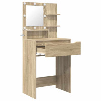 Produktbild för Sängrum Smyckesbord med låda Sonoma-ek 80 x 39,6 x 135 cm