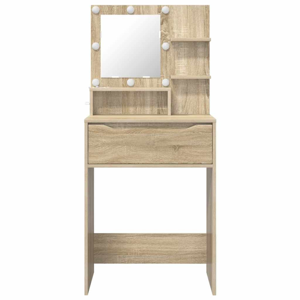 Produktbild för Sängrum Smyckesbord med låda Sonoma-ek 80 x 39,6 x 135 cm
