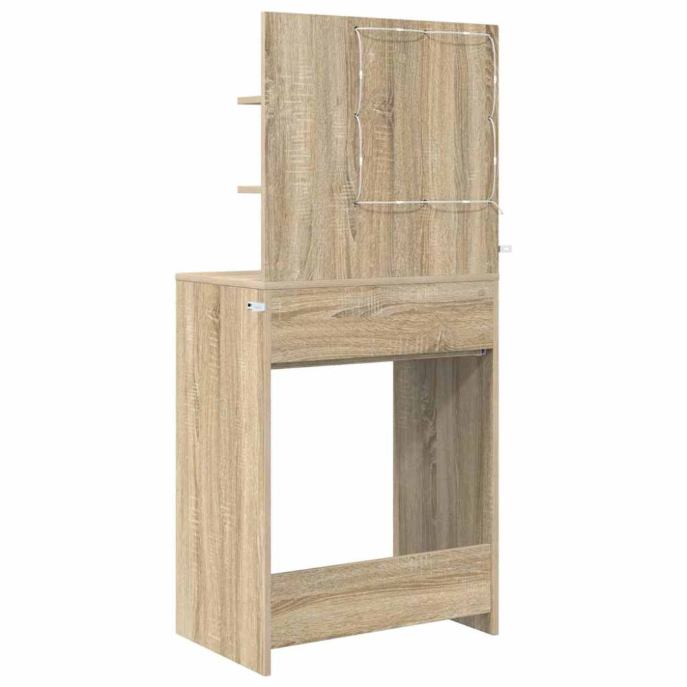 Produktbild för Sängrum Smyckesbord med låda Sonoma-ek 80 x 39,6 x 135 cm