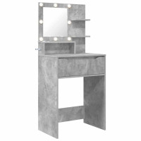 Produktbild för Sängrum Smyckesbord med låda Betonggrå 80 x 39,6 x 135 cm
