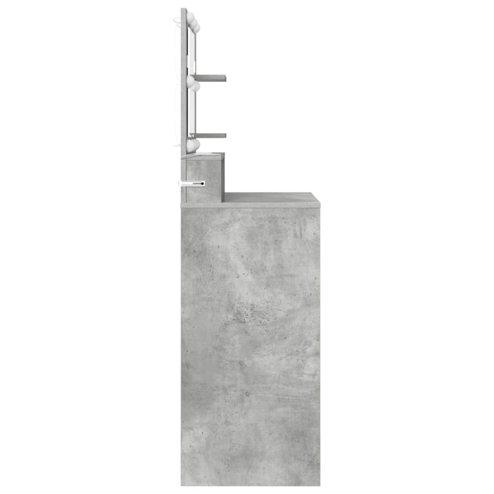 Produktbild för Sängrum Smyckesbord med låda Betonggrå 80 x 39,6 x 135 cm