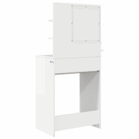 Produktbild för Sängrum Smyckesbord med låda Högblanka vita 80 x 39,6 x 135 cm
