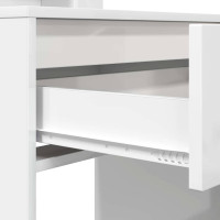 Produktbild för Sängrum Smyckesbord med låda Högblanka vita 80 x 39,6 x 135 cm