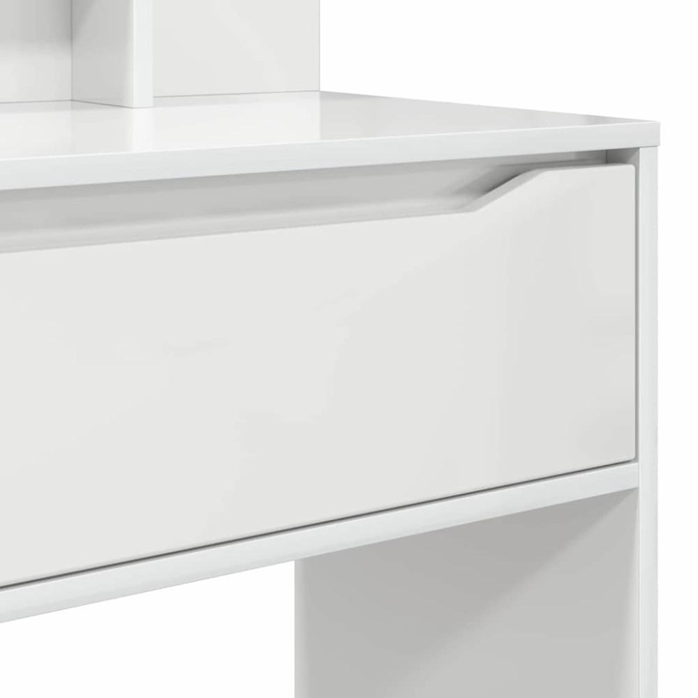 Produktbild för Sängrum Smyckesbord med låda Högblanka vita 80 x 39,6 x 135 cm