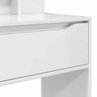 Produktbild för Sängrum Smyckesbord med låda Högblanka vita 80 x 39,6 x 135 cm