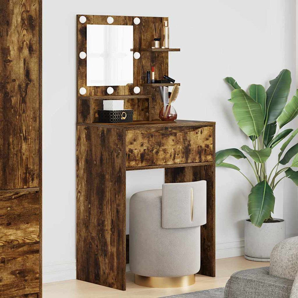 Produktbild för Sängrum Smyckesbord Rökt ek 80 x 39,6 x 135 cm Konstruerat trä
