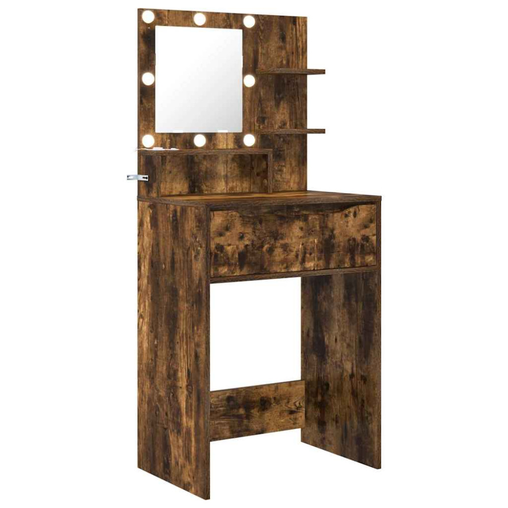 Produktbild för Sängrum Smyckesbord Rökt ek 80 x 39,6 x 135 cm Konstruerat trä
