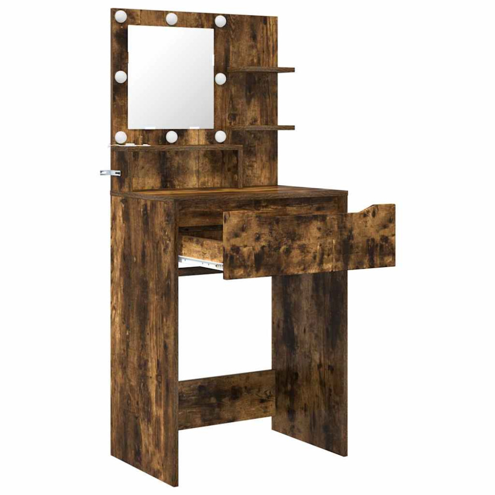 Produktbild för Sängrum Smyckesbord Rökt ek 80 x 39,6 x 135 cm Konstruerat trä