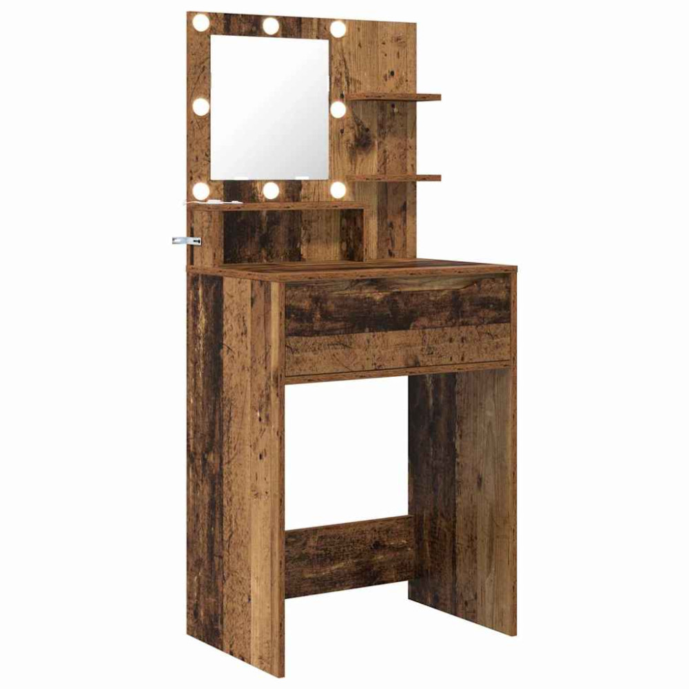 Produktbild för Sängrum Smyckesbord med låda Gammalt trä 80 x 39,6 x 135 cm