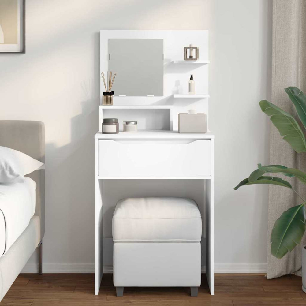 Produktbild för Sängrum Smyckesbord Vit 80 x 39,6 x 135 cm Konstruerat trä