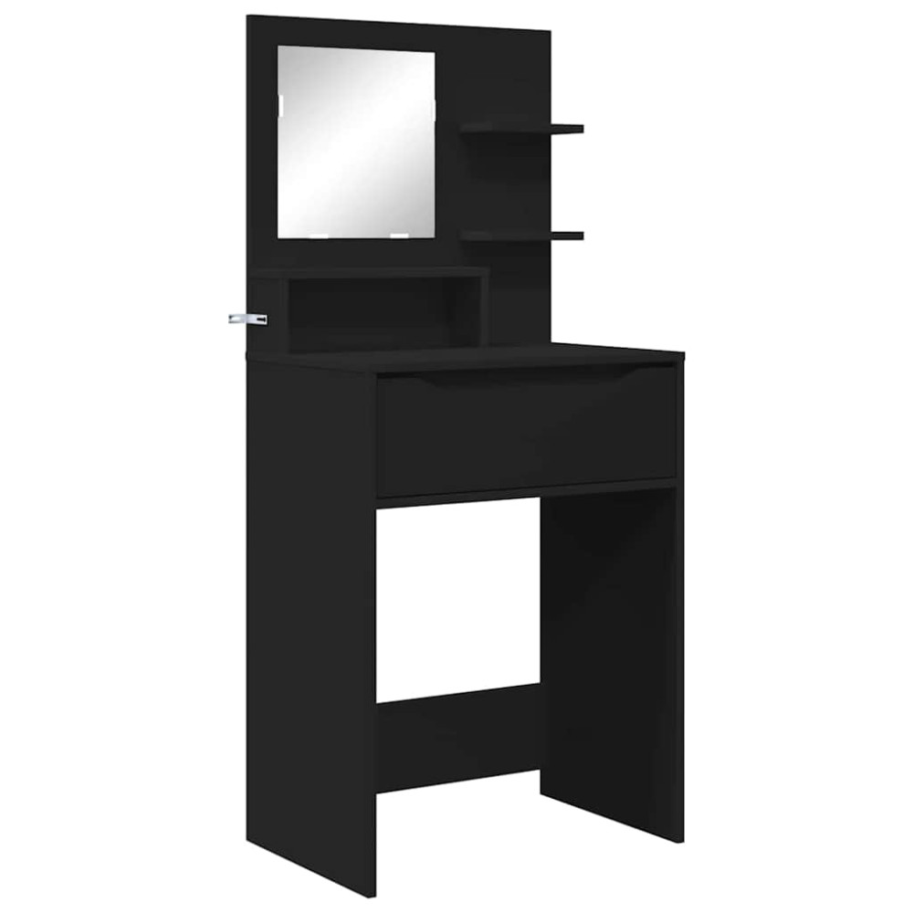 Produktbild för Sängrum Smyckesbord Svart 80 x 39,6 x 135 cm Konstruerat trä