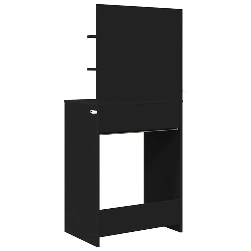 Produktbild för Sängrum Smyckesbord Svart 80 x 39,6 x 135 cm Konstruerat trä