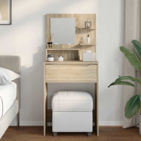 Produktbild för Sängrum Smyckesbord med låda Sonoma-ek 80 x 39,6 x 135 cm