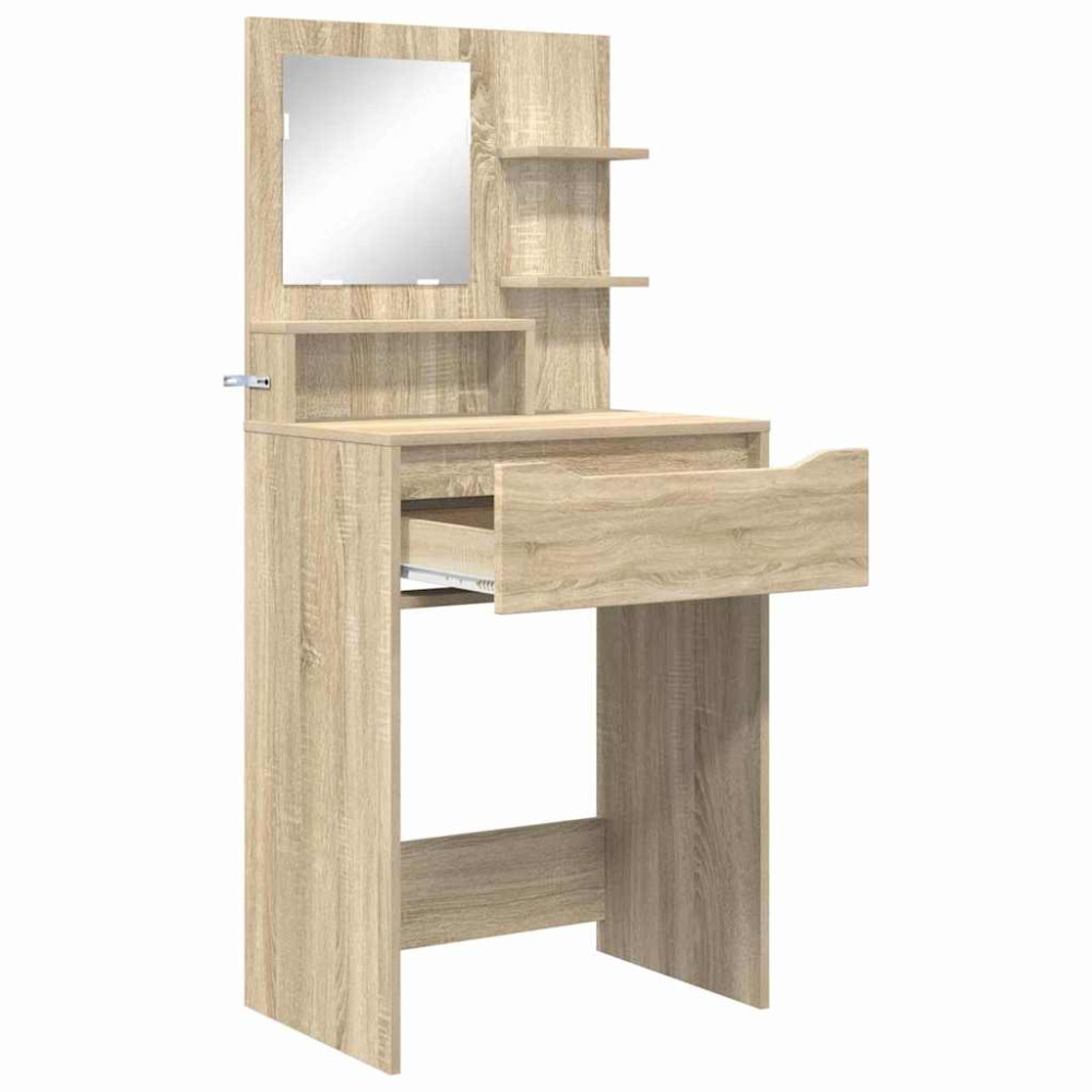 Produktbild för Sängrum Smyckesbord med låda Sonoma-ek 80 x 39,6 x 135 cm