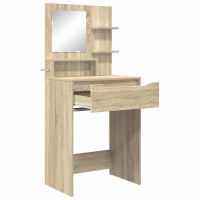 Produktbild för Sängrum Smyckesbord med låda Sonoma-ek 80 x 39,6 x 135 cm