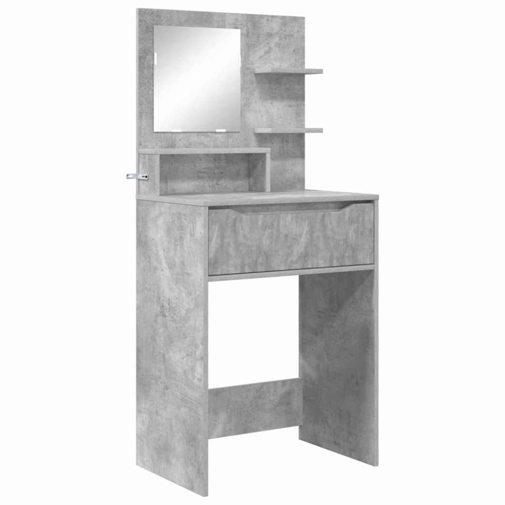 Produktbild för Sängrum Smyckesbord med låda Betonggrå 80 x 39,6 x 135 cm