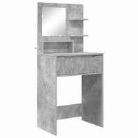Produktbild för Sängrum Smyckesbord med låda Betonggrå 80 x 39,6 x 135 cm